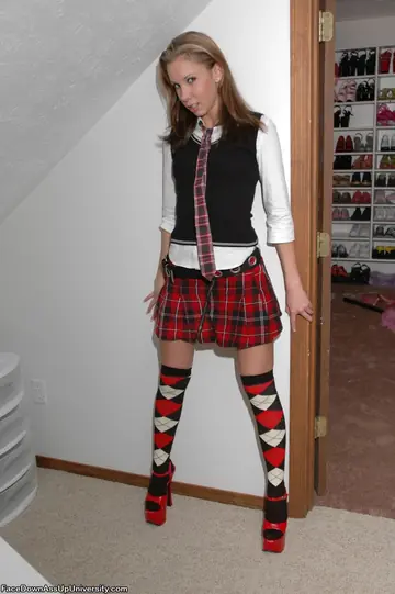Dream Of Dani – Brunette Amateur in Panties, Heels and Socks Spreads Wide