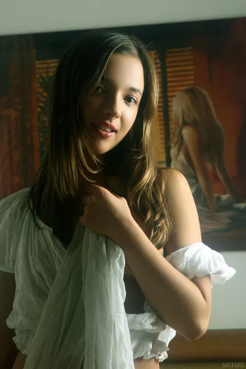 Alexandra Kroha: Brunette Bares Her Shaved Pussy and Spreads Wide – photo 3 of 20