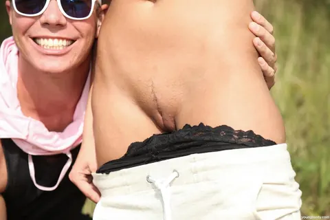 Ana Bell Evans: Busty Brunette Blows and Rides Cock Outdoors – photo 1 of 16