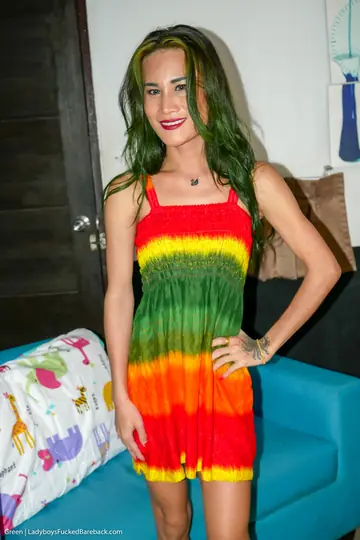 Trans Woman Removes Her Dress and Spreads Her Ass