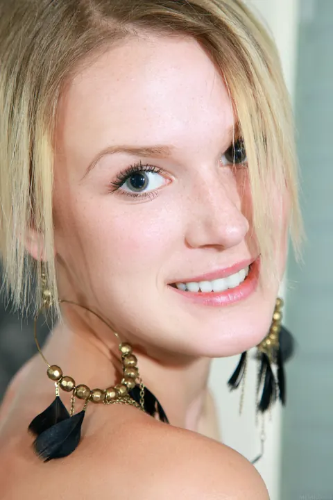 Bella Luce: Short-Haired Blonde Bares Her Natural Tits and Holds Pussy Open – photo 21 of 21