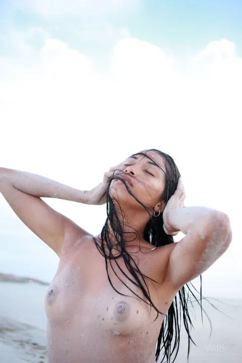 Ruth Medina: Slim Latina PAWG Poses Nude and Spreads on the Beach – photo 10 of 21