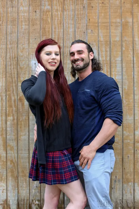 Redhead Trans Woman Poses Nude Outdoors in Jeans – photo 1 of 15