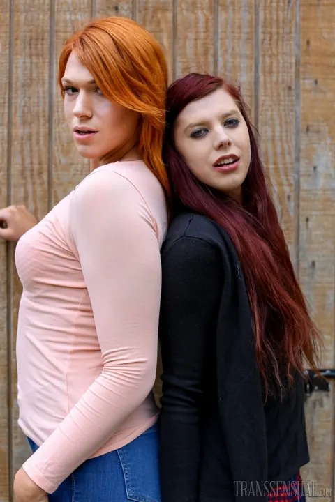 Redhead Trans Woman Poses Nude Outdoors in Jeans – photo 13 of 15