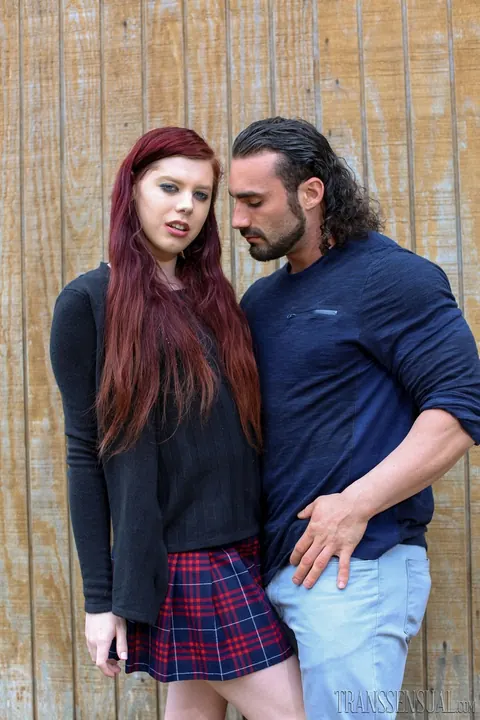 Redhead Trans Woman Poses Nude Outdoors in Jeans – photo 2 of 15