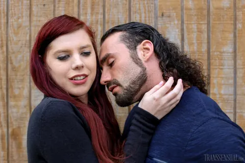 Redhead Trans Woman Poses Nude Outdoors in Jeans – photo 4 of 15