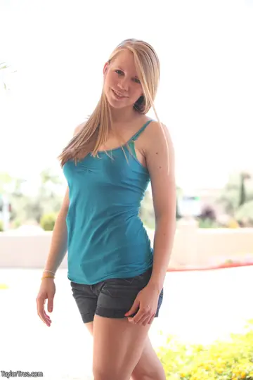 Blonde in Lingerie Flashes Her Big Tits and Ass Outdoors