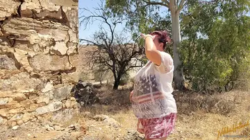 BBW Dutch Redhead Strips Off Her Skirt on Outdoor Swing