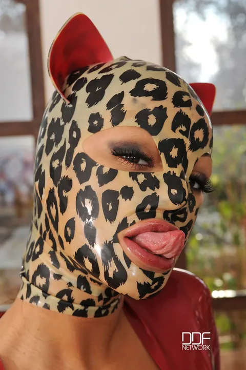 Black Angelica: European Brunette in Latex Fingers Her Pussy – photo 21 of 21