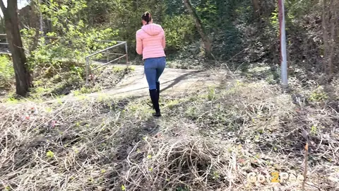 European PAWG Spreads Outdoors Near Railway Tracks – photo 15 of 15