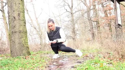 Naomi Bennet: Czech Brunette Squats to Piss in the Forest – photo 12 of 15