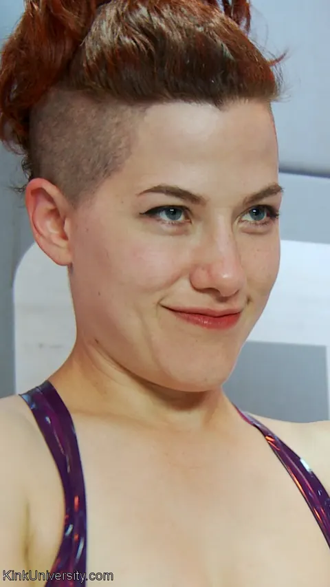 Ingrid Mouth: Redhead with Short Hair in Latex Dominates Bound Partner – photo 16 of 16