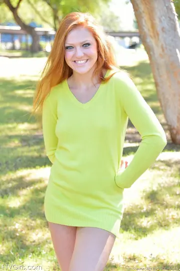Tall Thick Redhead in a Skirt Does a Handstand and Spreads Her Legs