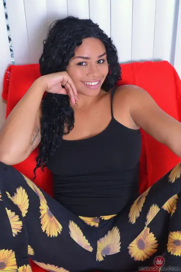 Ebony Babe with Big Natural Tits Pulls Panties Aside and Spreads Her Pussy