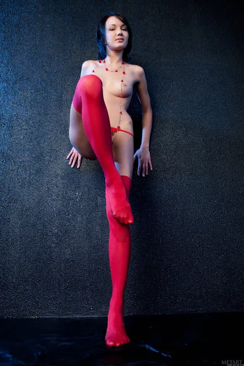 Loreen A: Tall Brunette Russian Strips Off Her Stockings and Shows Her Hairy Pussy – photo 3 of 21