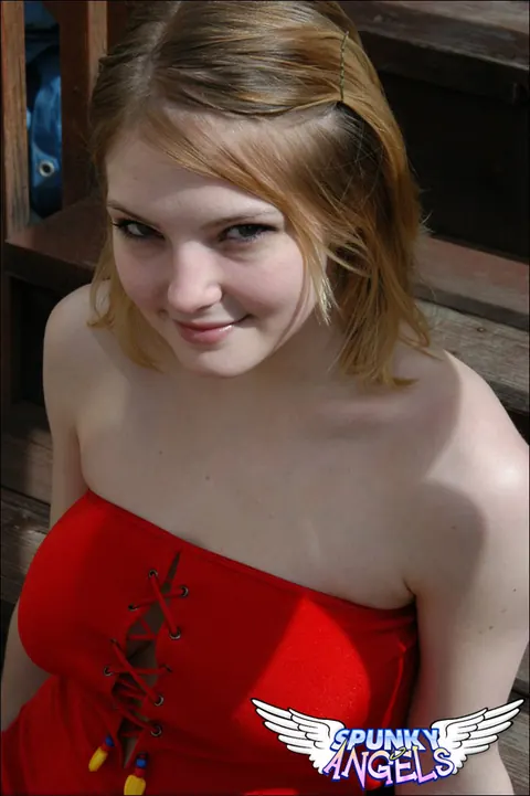 Cute Chloe: Slim Blonde Flashes Her Panties Under a Skirt Outdoors – photo 2 of 12