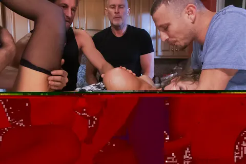 Nikki Sexx: Tall BBW Blonde with Big Tits Takes a Gangbang in the Kitchen – photo 10 of 21