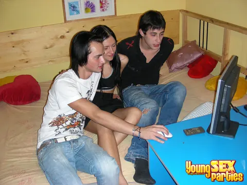Sasha Rose: Skinny Russian Brunette Takes Two Men in a Threesome – photo 1 of 20