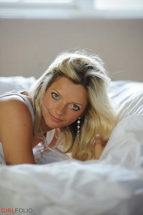 Blonde with Big Natural Tits Pulls Her Panties Aside – photo 2 of 12