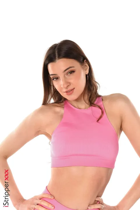 Melena A: Slim Athletic Brunette Strips Out of Her Yoga Pants for Dildo Play – photo 4 of 15