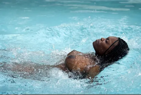 Deserea: Ebony Brunette Flaunts Her Big Natural Tits Poolside – photo 15 of 20