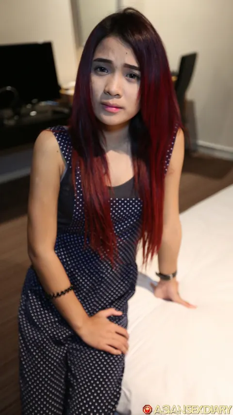 Petite Asian Redhead in Lingerie Takes Anal Doggy Style – photo 1 of 21