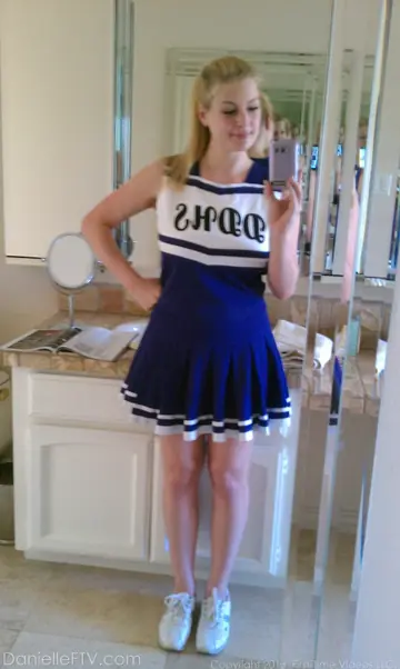 Danielle Delaunay – Blonde in Glasses Lifts Her Skirt for Selfies