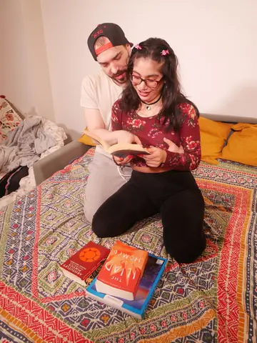 Brunette in Glasses Sucks Cock Then Takes It in the Ass Doggy Style