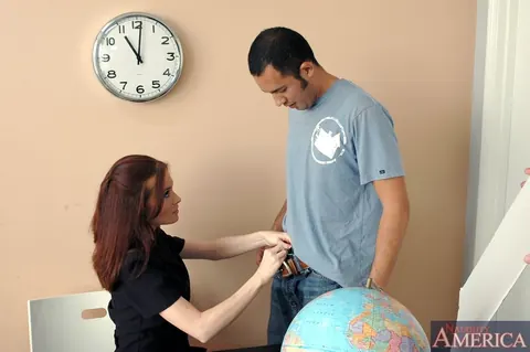 Ginger Lea: Thick Redhead MILF Takes Anal in Boots at the Office – photo 8 of 20