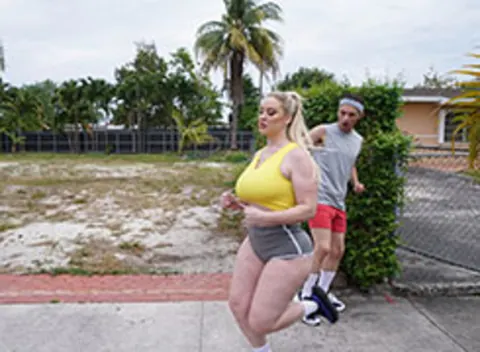 Jenna Starr: Thick Blonde MILF Rides Her Neighbor Outdoors – photo 11 of 21