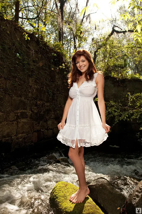 Tessa Fowler: Busty Redhead Strips Out of Her Dress Outdoors – photo 1 of 16