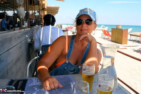 Nudechrissy: European Blonde MILF Walks on the Beach in a Skirt – photo 7 of 19