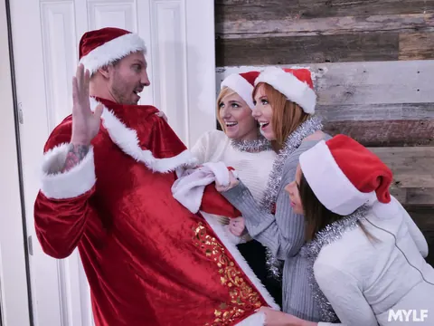 Kate England: Busty Blonde MILF and Redhead Share Cock in a Christmas Threesome – photo 10 of 21