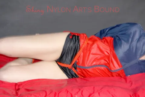 Thick Brunette Hogtied and Cleave-Gagged in Stockings and Shorts – photo 3 of 16