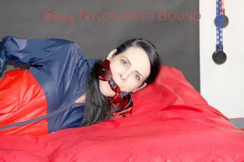 Thick Brunette Hogtied and Cleave-Gagged in Stockings and Shorts – photo 8 of 16
