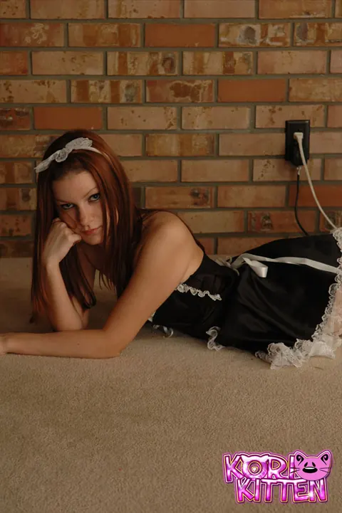 Korina Bliss: Skinny Redhead Strips Out of Her Maid Skirt – photo 9 of 12