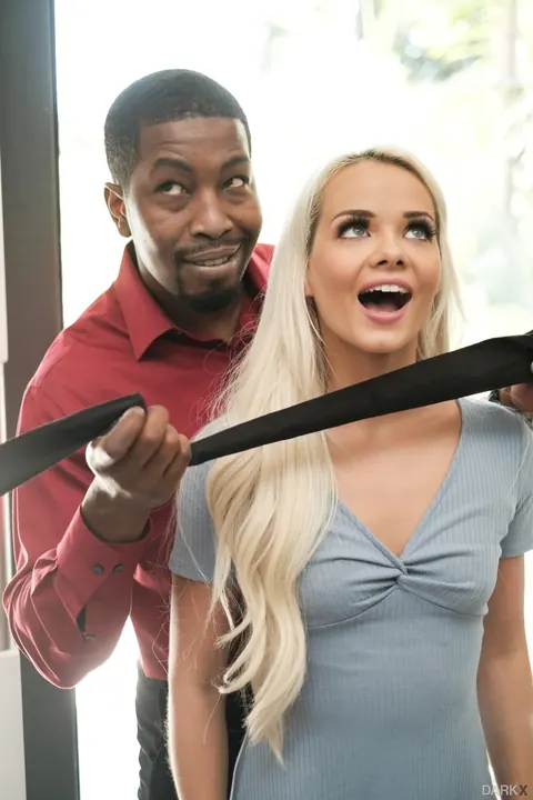 Elsa Jean: Blonde Spreads Her Shaved Pussy for Interracial Sex – photo 2 of 15