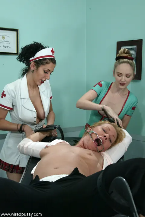 Chanta Rose: Blonde in a Nurse Uniform Gets Fingered and Licked by Two Women – photo 2 of 20