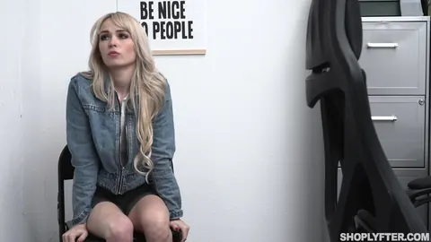 Lilly Bell: Slim Blonde Takes Anal Over Desk in Shorts – photo 4 of 21