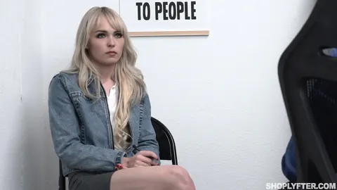 Lilly Bell: Slim Blonde Takes Anal Over Desk in Shorts – photo 3 of 21