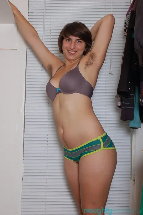 Zooey Milah: Short-Haired Brunette MILF Bares Her Big Tits and Hairy Bush – photo 2 of 21