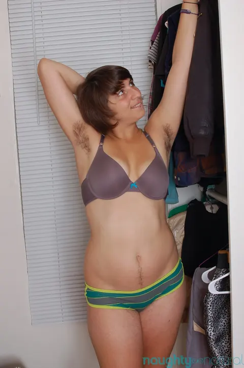 Zooey Milah: Short-Haired Brunette MILF Bares Her Big Tits and Hairy Bush – photo 3 of 21