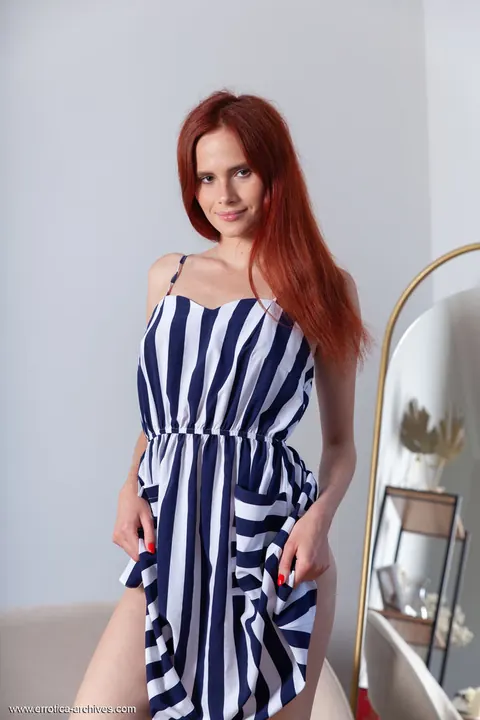 Angel Rai: Slim Redhead PAWG Strips Out of Her Skirt to Pose Nude – photo 2 of 16