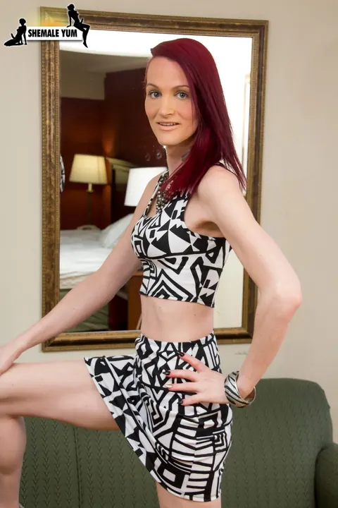 Slim Trans Woman Undresses and Displays Her Cock – photo 2 of 16