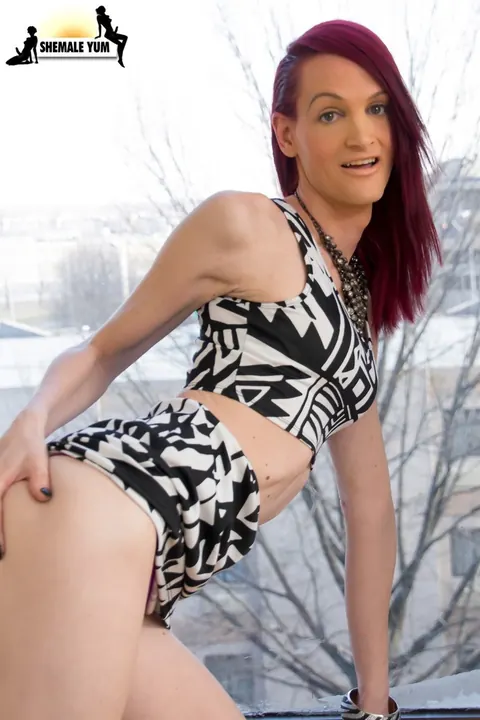 Slim Trans Woman Undresses and Displays Her Cock – photo 3 of 16
