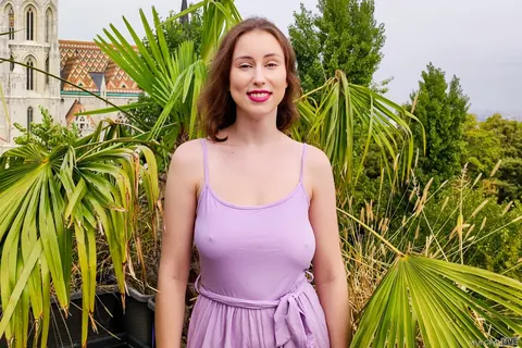 Berta Lusty: Tall Redhead Fucks on the Balcony POV – photo 1 of 15
