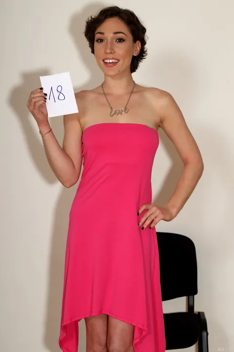 Lily LaBeau: Tall Slim Brunette Drops Her Dress and Spreads Her Hairy Muff – photo 2 of 16