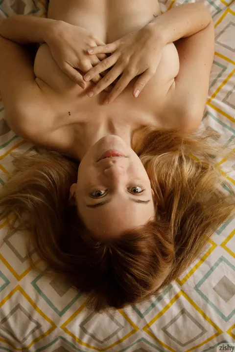 Celeste Rasmussen: Redhead in Glasses Spreads and Shows Her Feet – photo 10 of 11