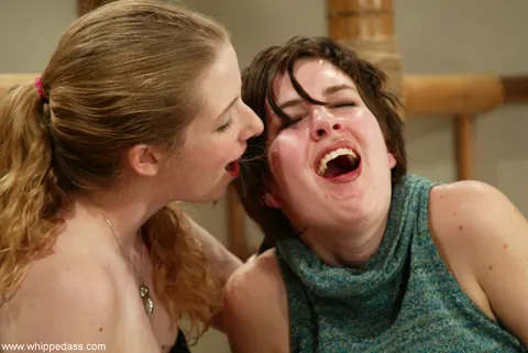 trixie kitten: Blonde in a Skirt Gets Bound and Eaten Out by Her Lesbian Lover – photo 16 of 19