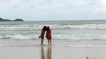 Thick Asian Woman Strips Off Her Dress and Gets Fucked on the Beach